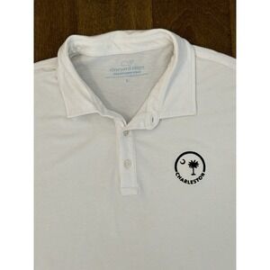 Vineyard Vines Edgartown Polo White Shirt Mens Size Large Charleston Logo Cotton